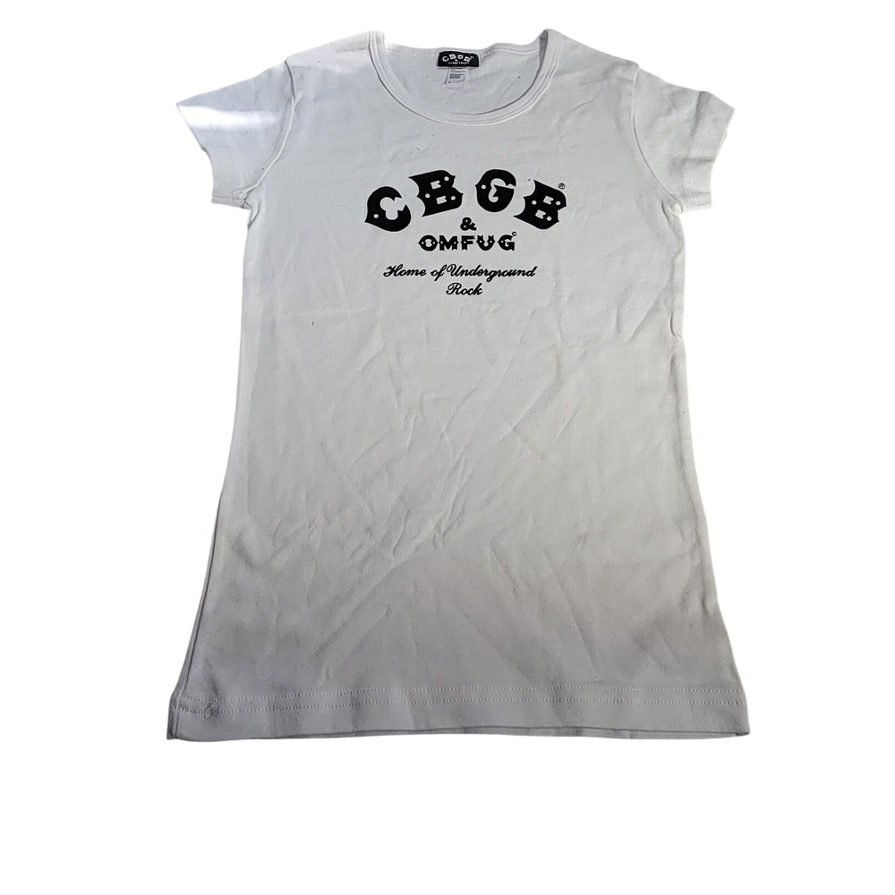 CBGB OMFUG Home of Underground Rock White Graphic Tee Shirt Small